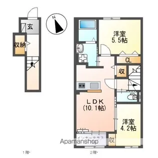ホクレアⅡ【2階】の間取り