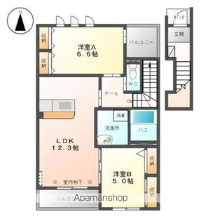 プチボヌール【202号室】の間取り