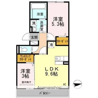 あぅん霧ヶ丘【201号室】の間取り