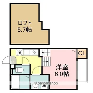 ルネッサンス広瀬通【102号室】の間取り