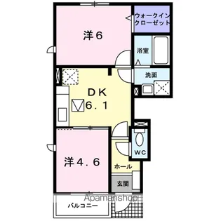 カルムB【101号室】の間取り