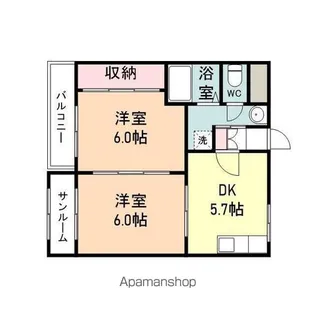秀メゾン A棟【2階】の間取り
