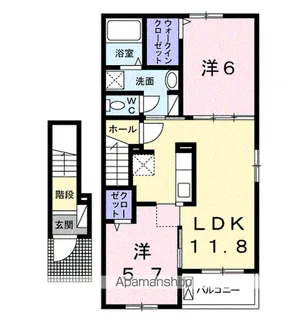 ジェルメ橋爪 Ⅰ【2階】の間取り