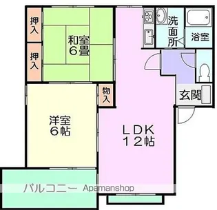 パークハイツA棟B棟【B101号室】の間取り