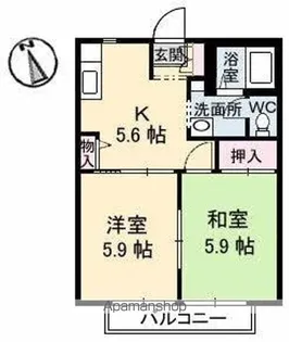 パティオ 1・2棟【2階】の間取り