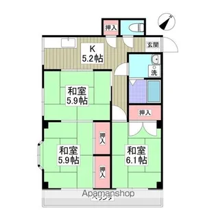 リエス館林【3階】の間取り