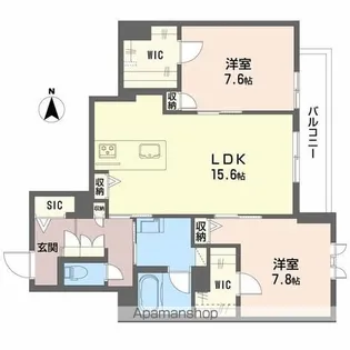 シャーメゾン西大寺南【3階】の間取り
