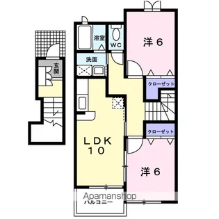 メゾン ドゥ ボヌールB【2階】の間取り