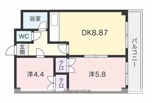 サンファスト苫小牧【211号室】の間取り