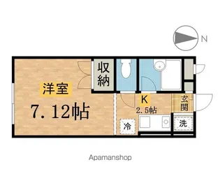 ハウスノースフィールド【101号室】の間取り