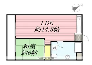 コーポサンライズ【4階】の間取り