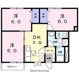 ホワイトリバー A【1階】の間取り