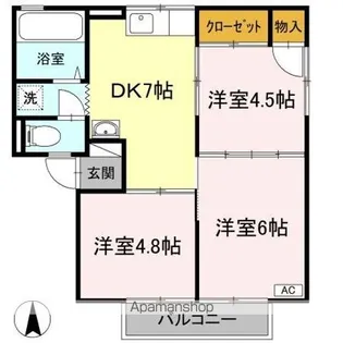 ハイム屋島【1階】の間取り