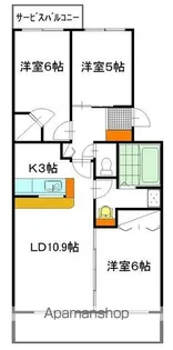 クレセール【303号室】の間取り