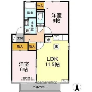 グランドキャッスルGOMI E【1階】の間取り