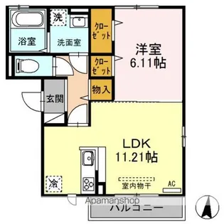 クオリティー西本町【2階】の間取り