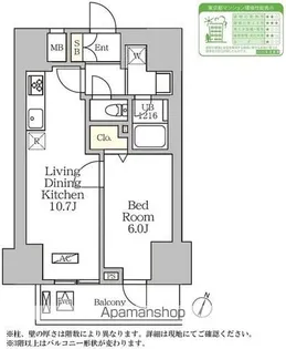 1LDKの間取り画像