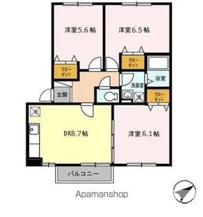 ラ・プリミエール城東 A【2階】の間取り