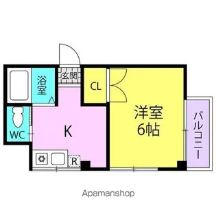 クレメント園田【206号室】の間取り