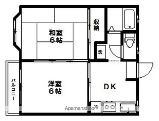 ハウスヒルマツダ【102号室】の間取り