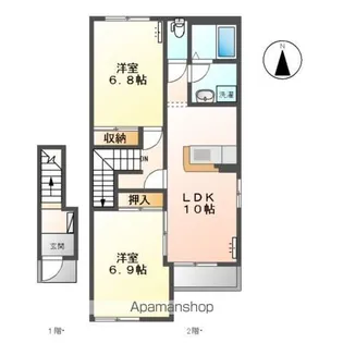 プレジールA【2階】の間取り