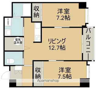 Gウェーブ松風(ジーウェーブマツカゼ)【605号室】の間取り