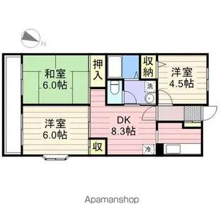 サンハイツ稲毛【5階】の間取り