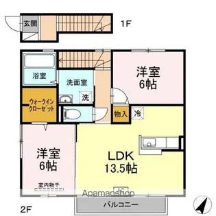 ポルトボヌール B棟【2階】の間取り
