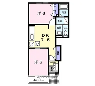 パルククレール・ササキ A【1階】の間取り
