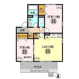 ROYAL GARDEN CASAHARA【1階】の間取り