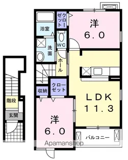 プロムナードⅠ【2階】の間取り