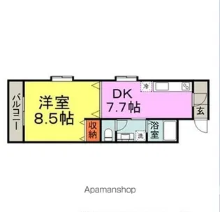 メディアハウスキャビン【208号室】の間取り