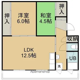 ビレッジハウス金堀1号棟【5階】の間取り