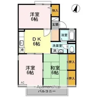 エンデバーみのかみ B棟【2階】の間取り