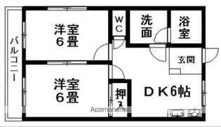 コーポ永木【202号室】の間取り