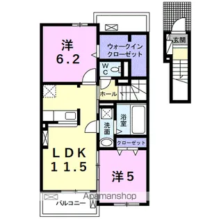 カーフ ヒルズ Ⅰ【2階】の間取り