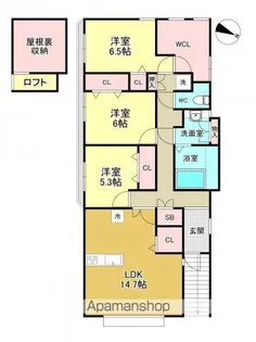 東京都杉並区浜田山3丁目【一戸建】の間取り