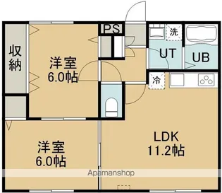 リバティ海岸町Ⅱ(リバティカイガンチョウツー)【401号室】の間取り