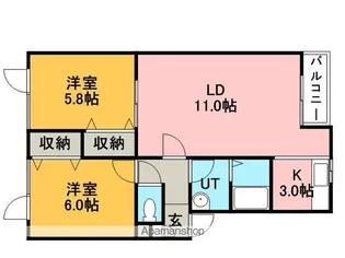 オーラム【202号室】の間取り