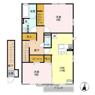 シャルメゾン A棟【2階】の間取り