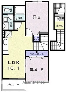 サンクレストD【2階】の間取り