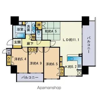 ヒューマインド南福岡かえで通り【9階】の間取り