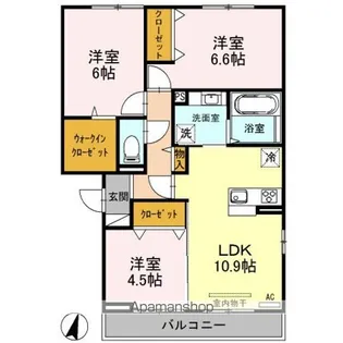 ロイヤルガーデンコート新和 A【3階】の間取り