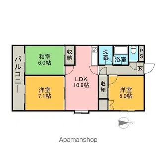 南山カワイPARTⅠ【404号室】の間取り