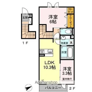 クレスト新地【2階】の間取り