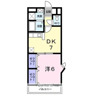 ポポラーレK【1階】の間取り