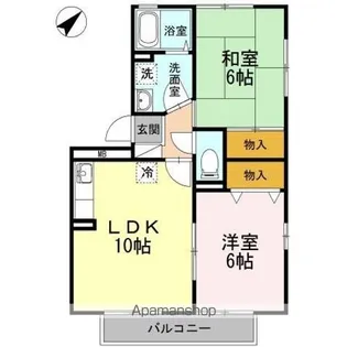 フローラ西山本【2階】の間取り