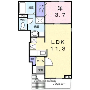 ペニー ロイヤル【1階】の間取り