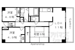 ルミエール・ド・鴨川【403号室】の間取り