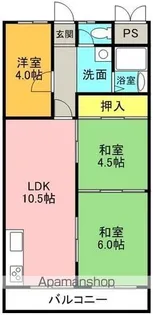 キッコーハイツ岡山手【4階】の間取り